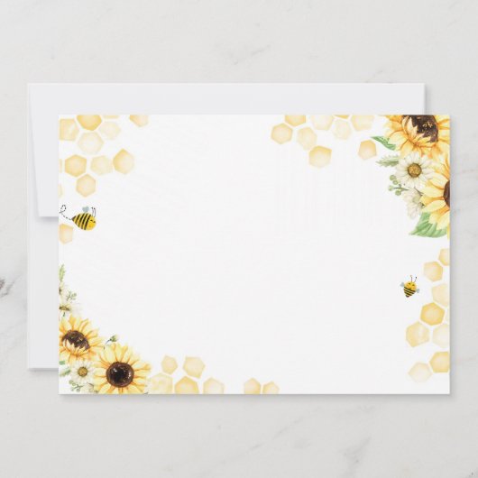 Sunflower Bee Anniversaire Invitation Honey Sweey (Dos)