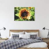 Sunflower Bee Canvas Afdruk (Insitu (Slaapkamer))