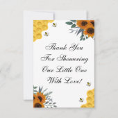 Sunflower Bee Carte de remerciements (Devant)