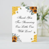 Sunflower Bee Carte de remerciements (Debout devant)