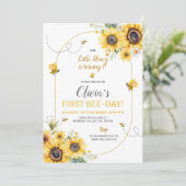 Sunflower Bee Girl Invitation Anniversaire (Debout devant)