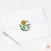 Sunflower Bee Happy Mail Small Business Sticker (Envelop)