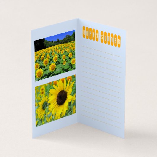 Sunflower:Bi-fold card Kaart (Binnen)