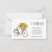 Sunflower Bicycle I've Moved Faire-part Card (Devant)