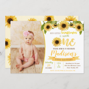 Sunflower Birthday Party Invitation Kaart