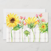 Sunflower Birthday Party Invitation Kaart (Achterkant)