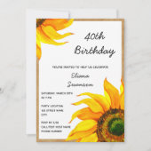 Sunflower Birthday Uitnodiging (Voorkant)