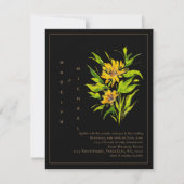 Sunflower Black Gold Script Weduwuitnodiging (Voorkant)