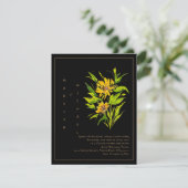 Sunflower Black Gold Script Weduwuitnodiging (Staand voorkant)