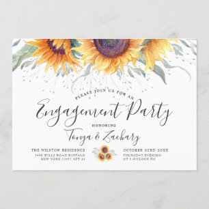 Sunflower Bloom   Engagement Party Kaart