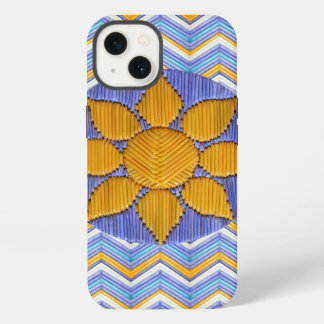 Sunflower Blue Chevron iPhone 13 Hoesje