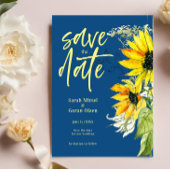 Sunflower Blue Enregistrer la date Invitation
