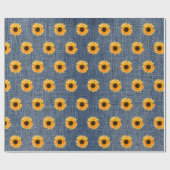 Sunflower Blue Jean Denim Cadeaupapier (Vlak)