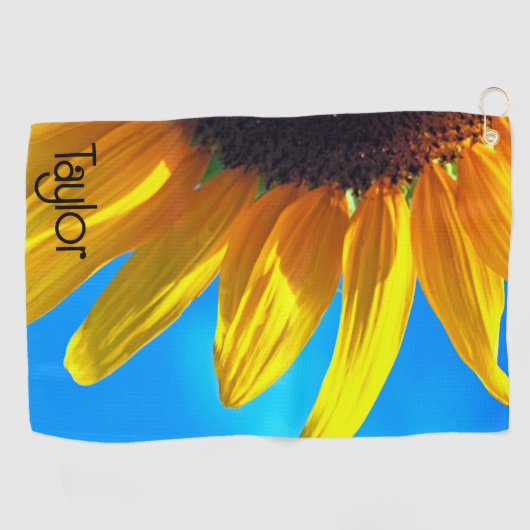 Sunflower Blue Sky personnalisé serviette de golf (Horizontal)