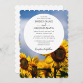 Sunflower Blue Sky Rustic Wedding Invitations (Devant / Derrière)
