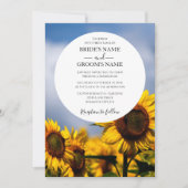 Sunflower Blue Sky Rustic Wedding Invitations (Devant)