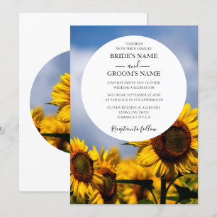 Sunflower Blue Sky Rustic Wedding Invitations