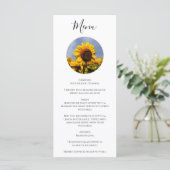 Sunflower Blue Sky Rustic Wedding Menu (Staand voorkant)