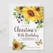 Sunflower Boho Birthday Uitnodiging (Voorkant)