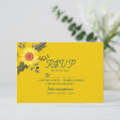 Sunflower Boho Wedding Carte RSVP (Debout devant)