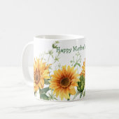 Sunflower Bonne fête des mères café Mug (Devant gauche)