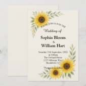 Sunflower Border Wedding Invitation (Devant / Derrière)