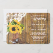 Sunflower Botte blanche dentelle Faire-part de mar (Devant)