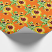 Sunflower Bouquet Gift Wrap Cadeaupapier (Hoek)