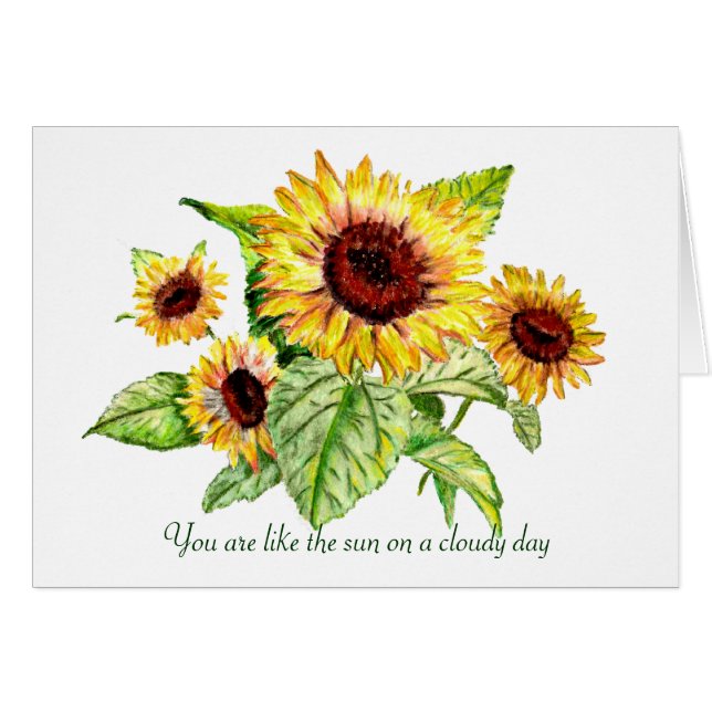 Sunflower Bouquet-kaart (Voorkant Horizontaal)