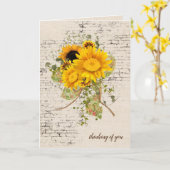 Sunflower Bouquet op Brick Kaart (Gele Bloem)