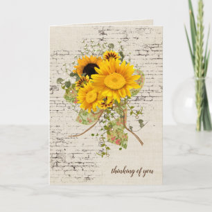 Sunflower Bouquet op Brick Kaart