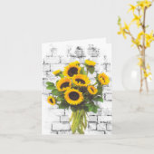 Sunflower Bouquet op Brick Wall Kaart (Gele Bloem)
