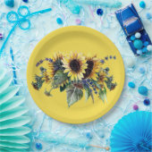 Sunflower Bouquet Papieren Bordje (Feest)