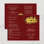 Sunflower Bourgogne Programme de mariage ou autre (Devant / Derrière)