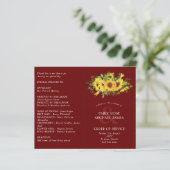 Sunflower Bourgogne Programme de mariage ou autre (Debout devant)