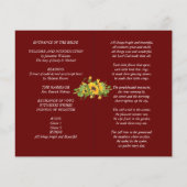 Sunflower Bourgogne Programme de mariage ou autre (Dos)