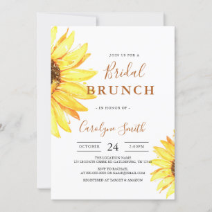 Sunflower Bridal Brunch Invitation Kaart