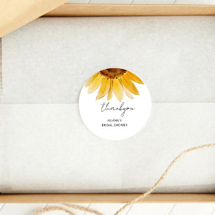 Sunflower bridal douche classique rond autocollant