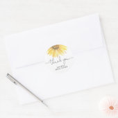 Sunflower bridal douche classique rond autocollant (Enveloppe)