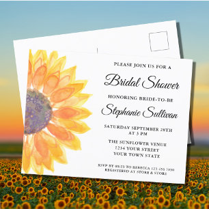 Sunflower Bridal Shower Invitation Briefkaart