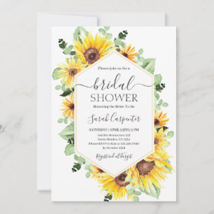 Sunflower Bridal Shower Invitation Kaart