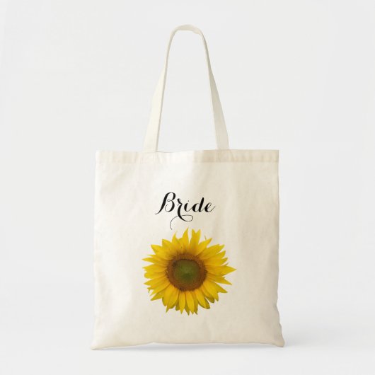 Sunflower Bride Floral Wedding Party Tote Bag (Voorkant)