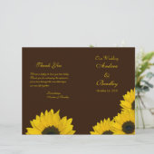 Sunflower Brown Programme de mariage jaune (Debout devant)