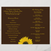Sunflower Brown Programme de mariage jaune (Dos)