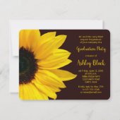 Sunflower Brown Yellow Photo Invitation de graduat (Dos)