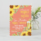 Sunflower Bubby & Brunch Bridal Shower Invitation Kaart (Staand voorkant)