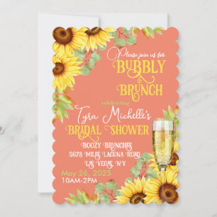Sunflower Bubby & Brunch Bridal Shower Invitation Kaart