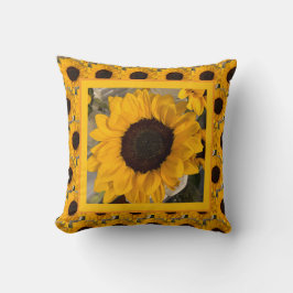 Sunflower & Buffalo Plaid Pillow Kussen