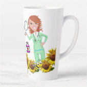 Sunflower Bumblebee Nurse Latte Mug (Droite)