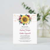 Sunflower Burgundy Roos Lights Weddenschap (Staand voorkant)